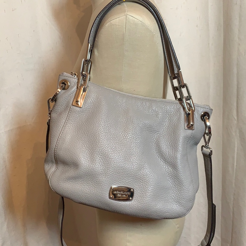 Michael Kors Gray Leather Shoulder Bag